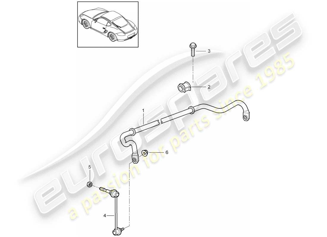 porsche 2011 (987 cayman) stabilizer part diagram