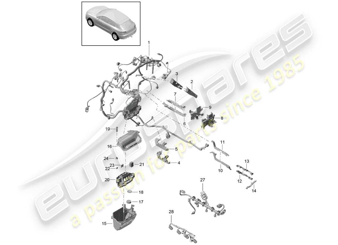 porsche 2016 (macan) harness part diagram