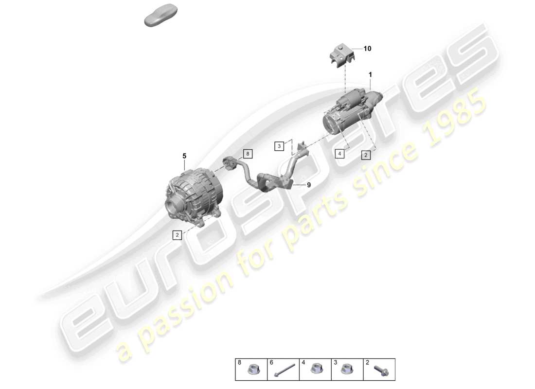 porsche 2018 (718 cayman) starter alternator part diagram