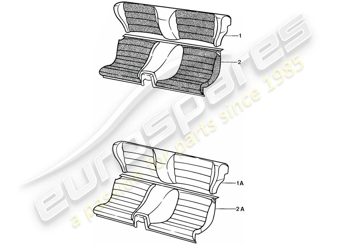 porsche 1976 (924) emergency seat - complete part diagram