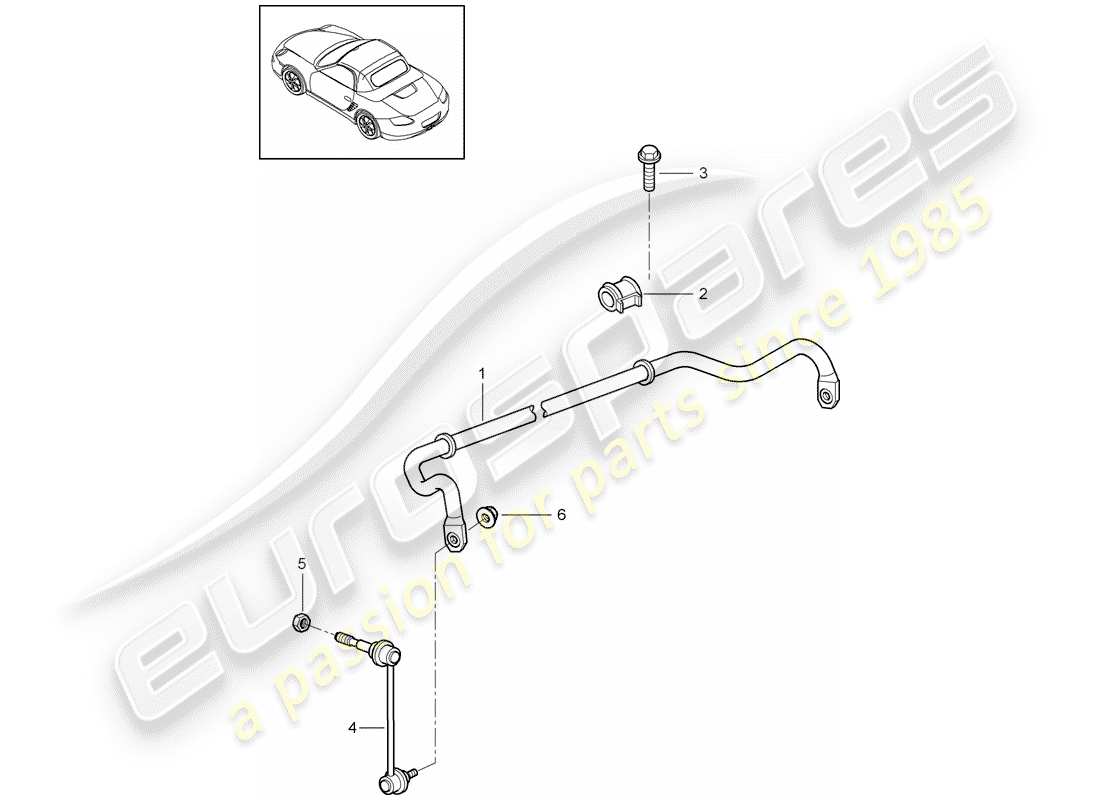 porsche 2010 (987 boxster) stabilizer part diagram