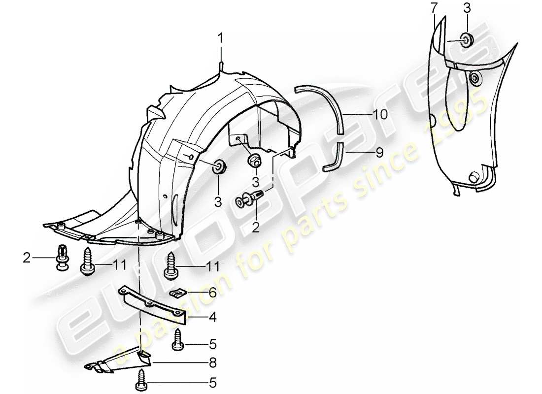 porsche 2001 (996) trims - for - wheel housing - d >> - mj 2001 part diagram