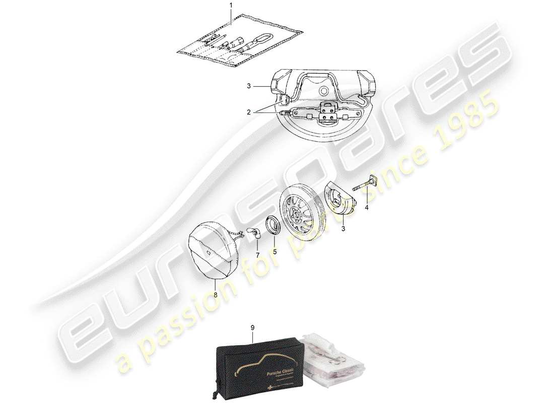 porsche 2002 (996) tool - jack part diagram
