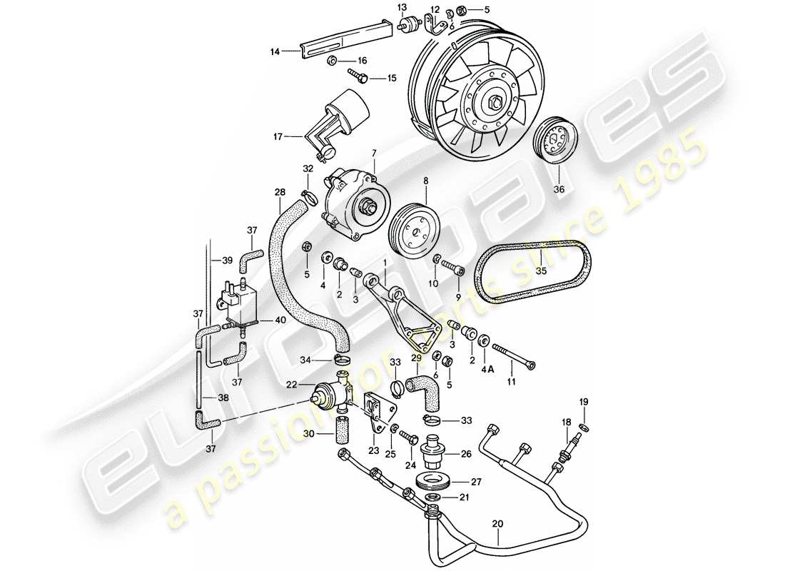 porsche 1987 (911) air injection part diagram