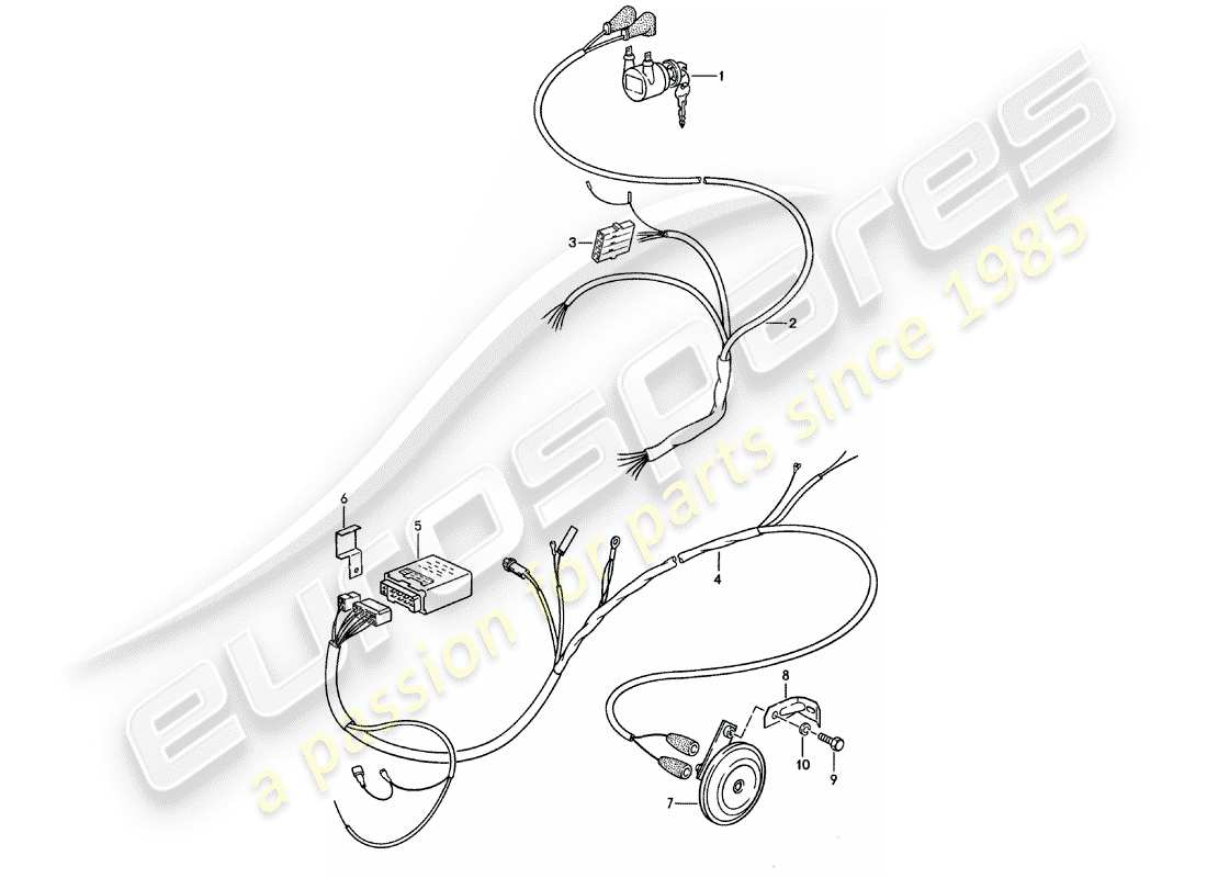 porsche 1983 (911) alarm system part diagram
