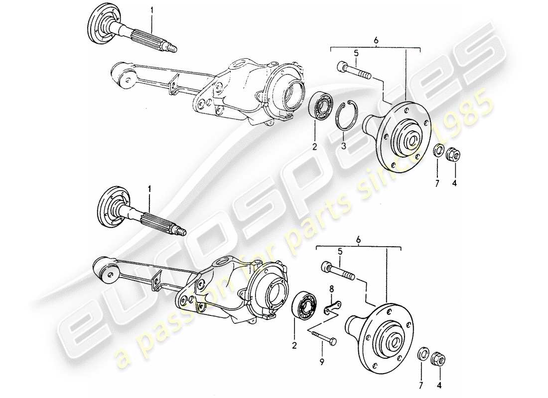porsche 1994 (968) rear wheel shaft - lubricants part diagram