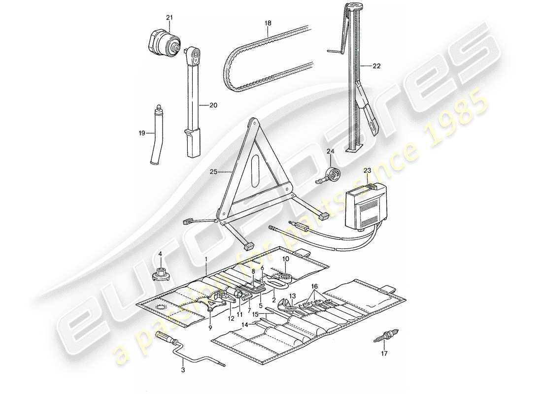 porsche 1988 (959) tool - jack part diagram