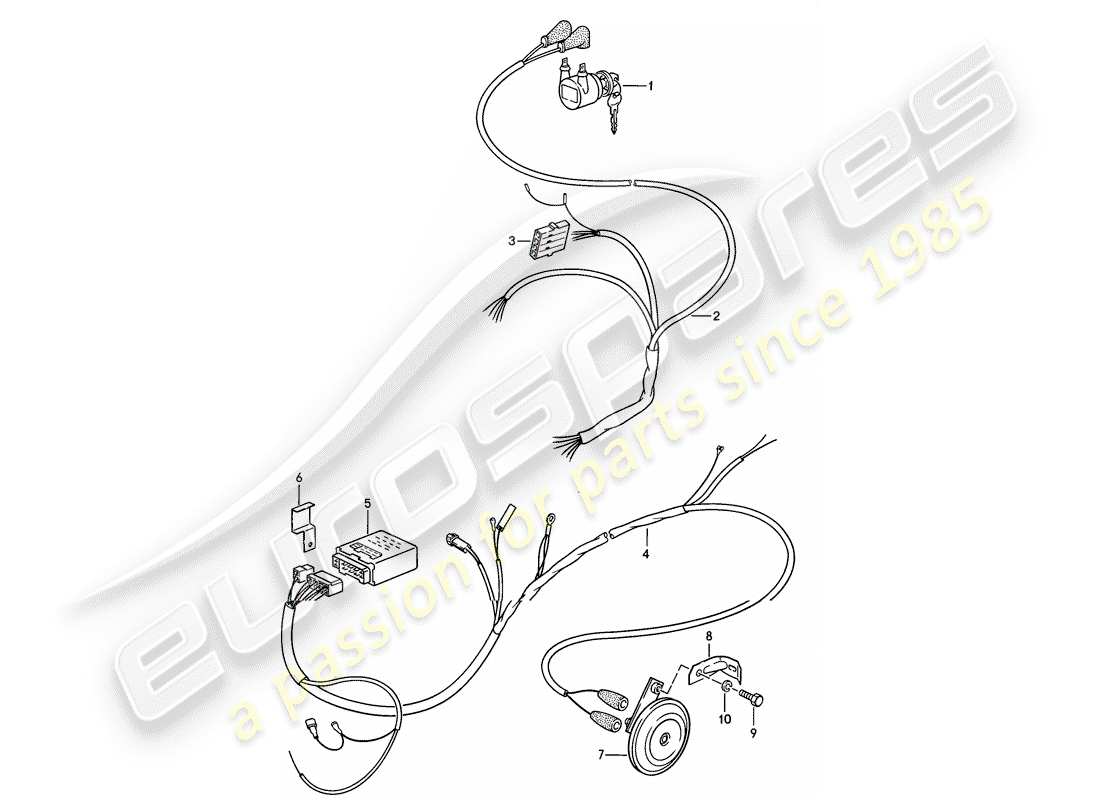 porsche 1984 (911) alarm system part diagram