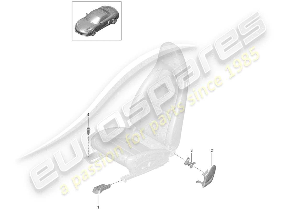 porsche 2012 (981 boxster) seat parts diagram