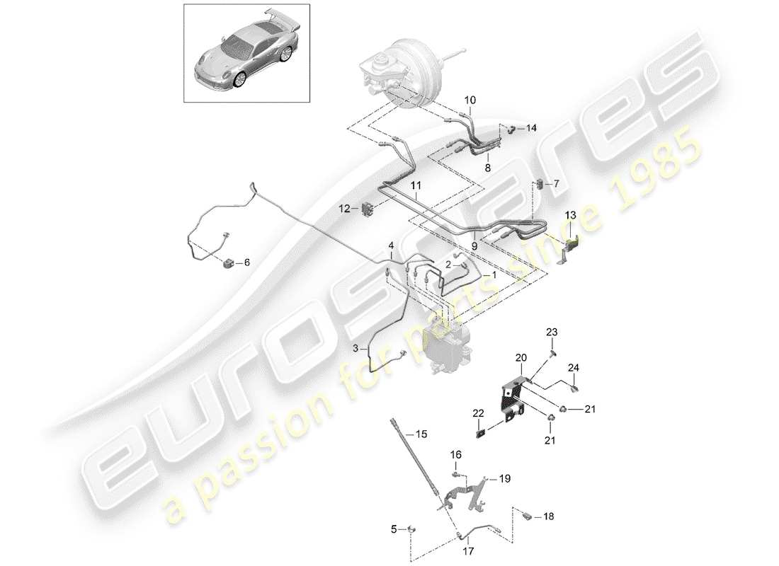 porsche 2017 (991-2 turbo) brake line part diagram