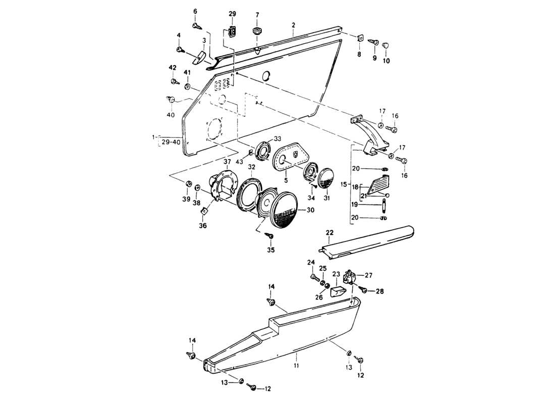porsche 1994 (964) interior equipment - doors parts diagram