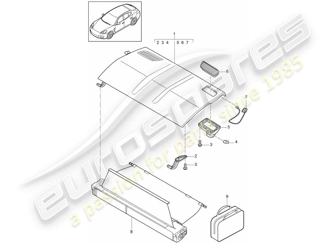 porsche 2012 (panamera 970) cover part diagram