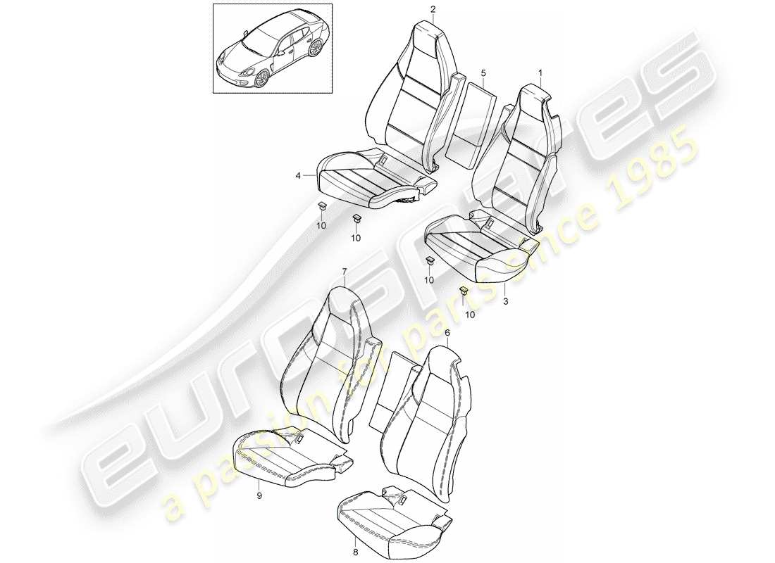 porsche panamera 970 (2016) cover part diagram