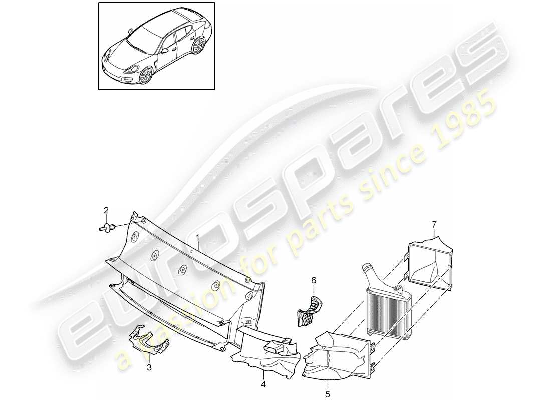porsche 2015 (panamera 970) air duct part diagram