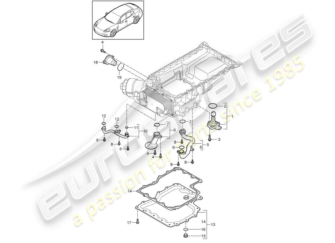 porsche 2010 (cayenne e1 9pa) intake manifold oil sump parts diagram