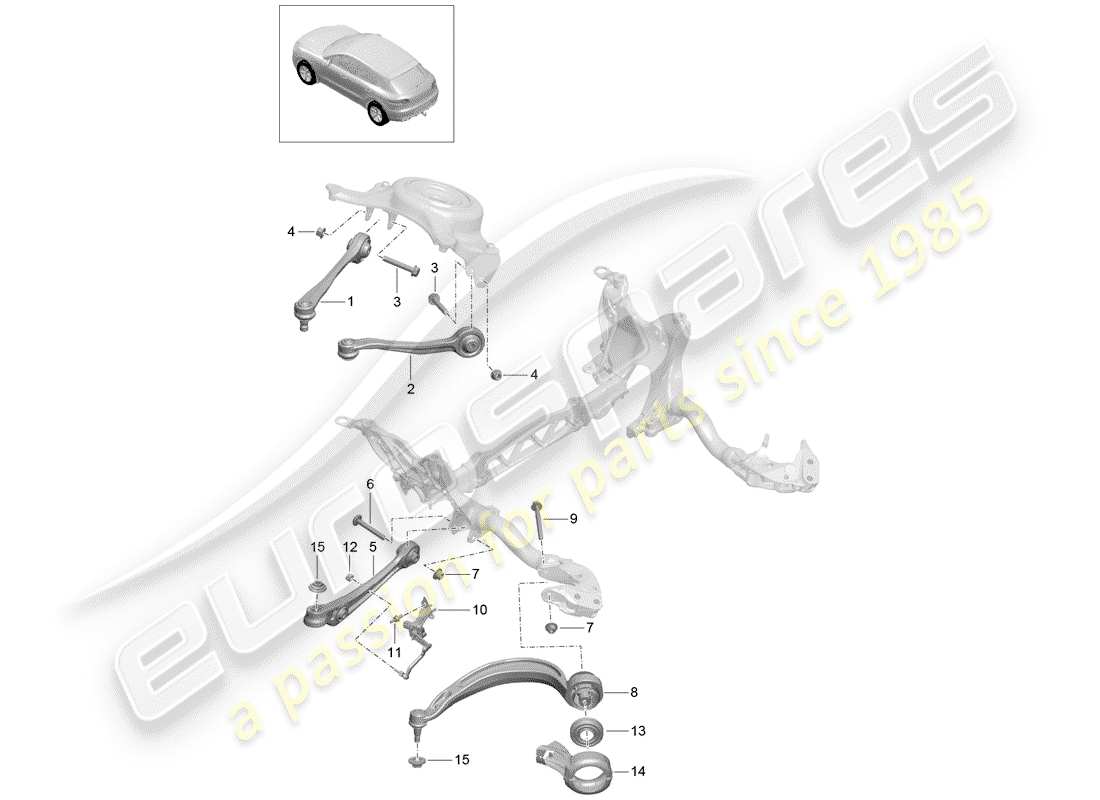 porsche 2018 (macan) track control arm part diagram