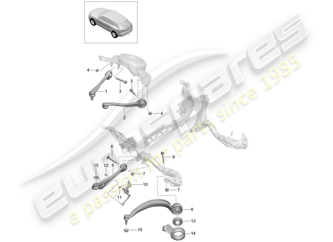 porsche macan (2018) track control arm part diagram