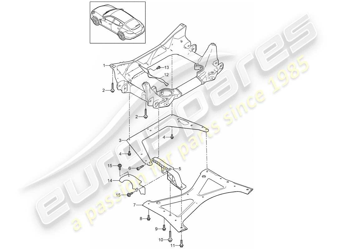 porsche 2016 (panamera 970) sub frame part diagram