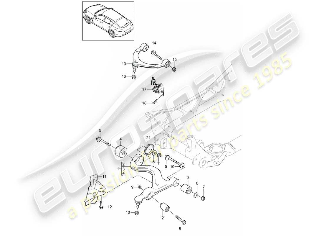 porsche 2011 (panamera 970) track control arm part diagram