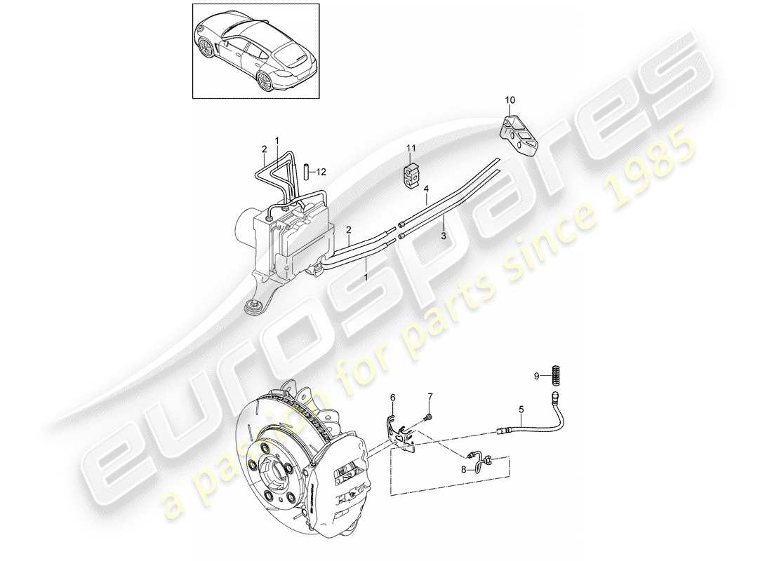 porsche 2016 (panamera 970) brake line part diagram