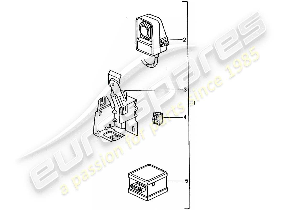 porsche 2000 (tequipment) alarm horn part diagram