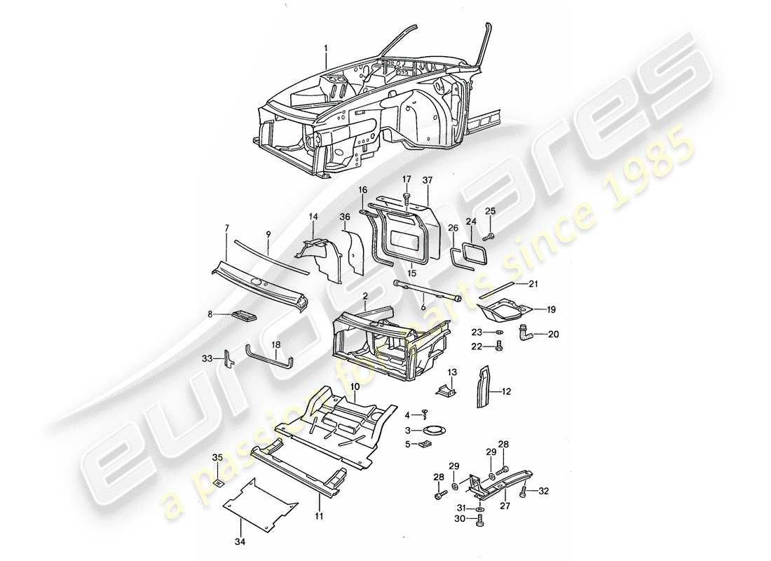 porsche 1988 (959) frame part diagram