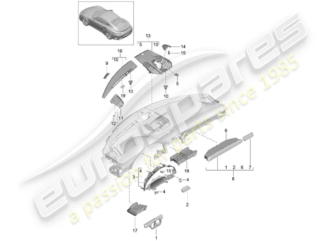 porsche 2014 (991-1 turbo) accessories part diagram