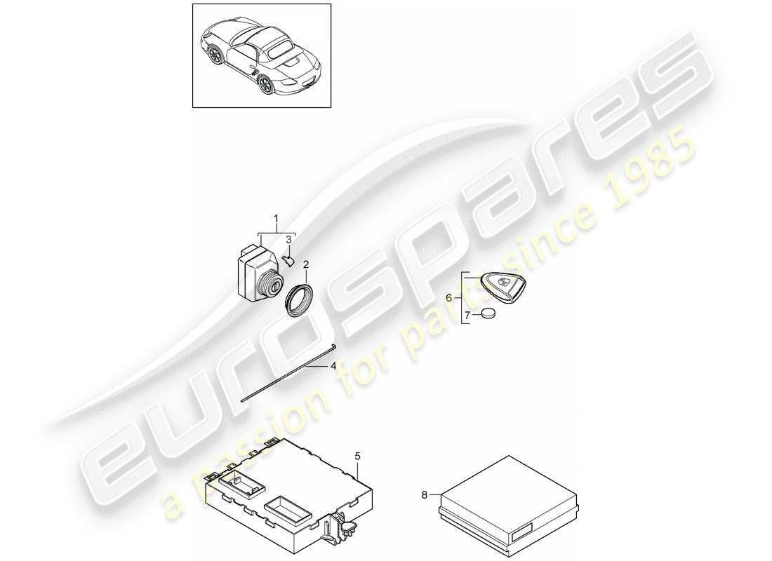 porsche boxster 987 (2012) control units part diagram