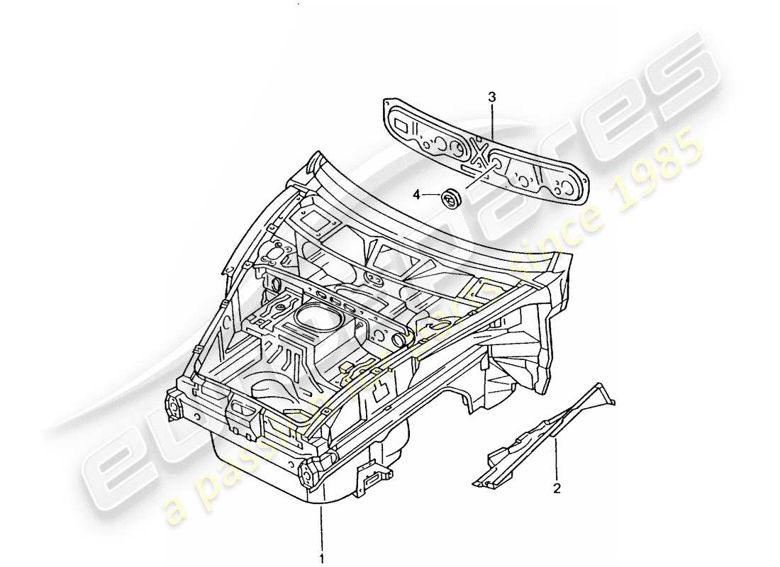 porsche 2005 (996 gt3) front end part diagram