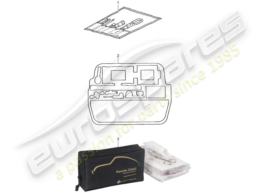 porsche 2005 (996 gt3) tool - fire extinguisher part diagram
