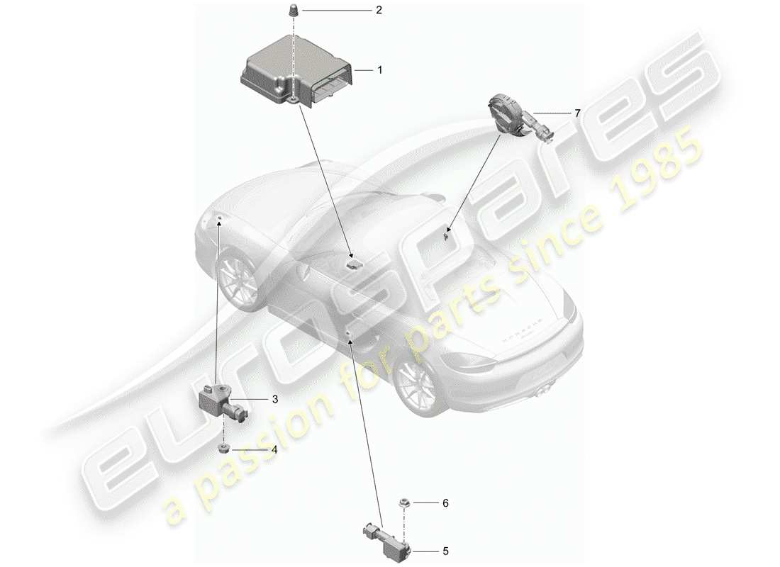 porsche 2015 (981 boxster) electronic control module part diagram