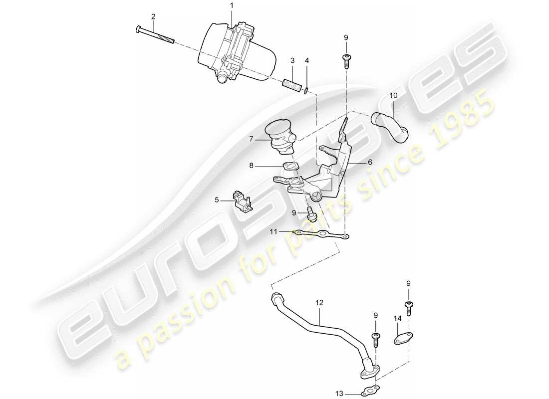 porsche 2006 (987 cayman) air injection part diagram