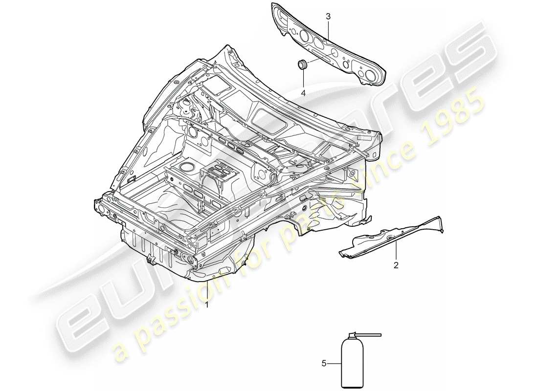porsche 2006 (987 cayman) front end part diagram
