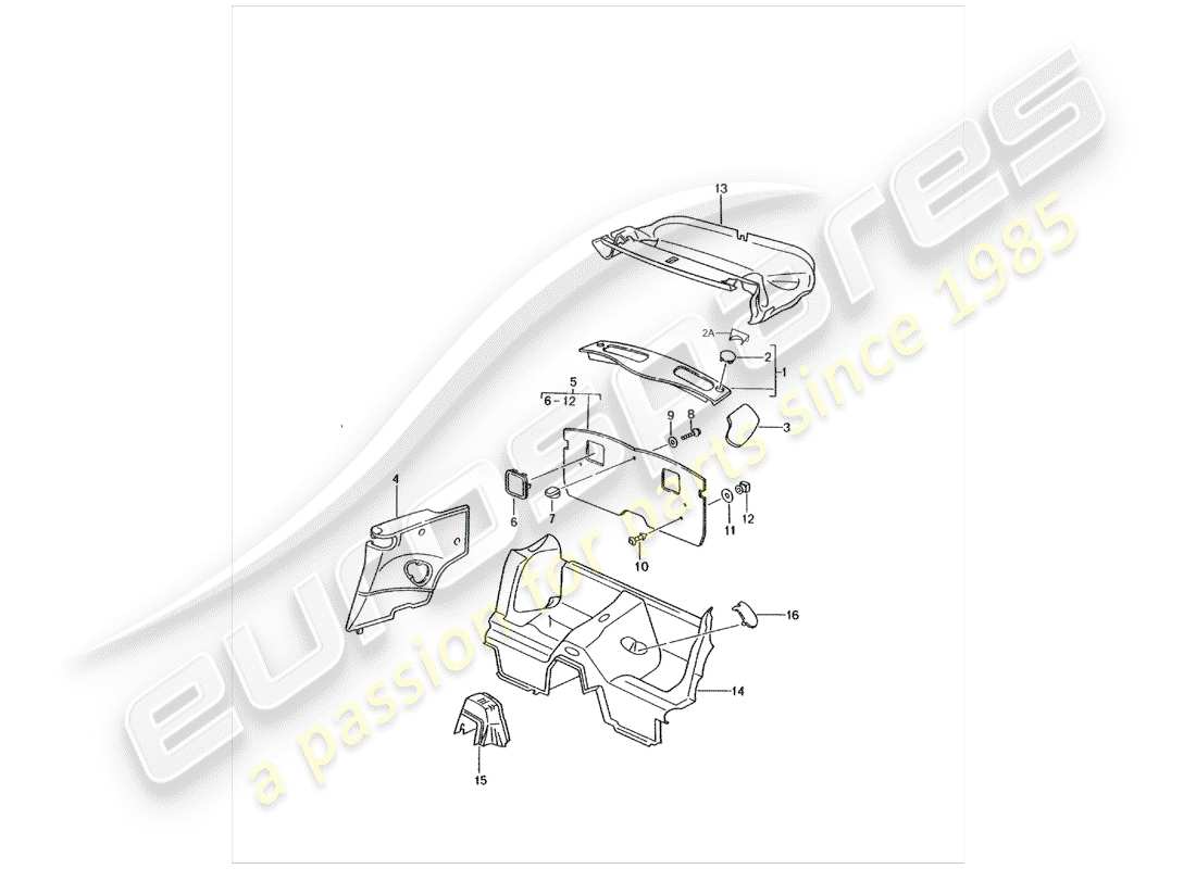 porsche 2004 (996) trims part diagram