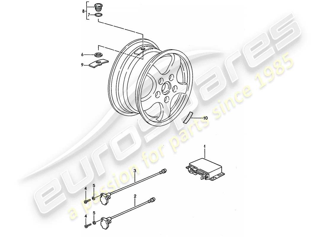 porsche 1994 (928) tire pressure control system - d >> - mj 1993 part diagram
