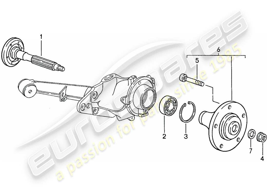 porsche 1990 (944) rear wheel shaft - lubricants part diagram