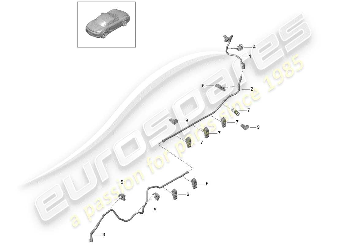 porsche 2016 (981 boxster) vacuum line part diagram