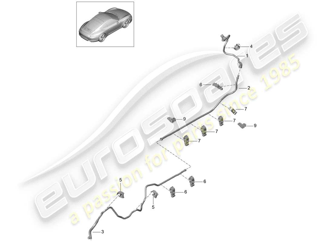 porsche 2012 (991-1) vacuum line part diagram
