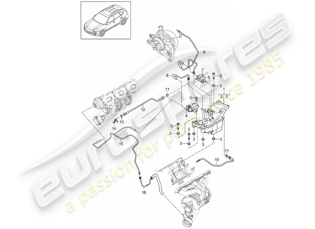 porsche 2015 (cayenne e2 92a) vacuum tank part diagram