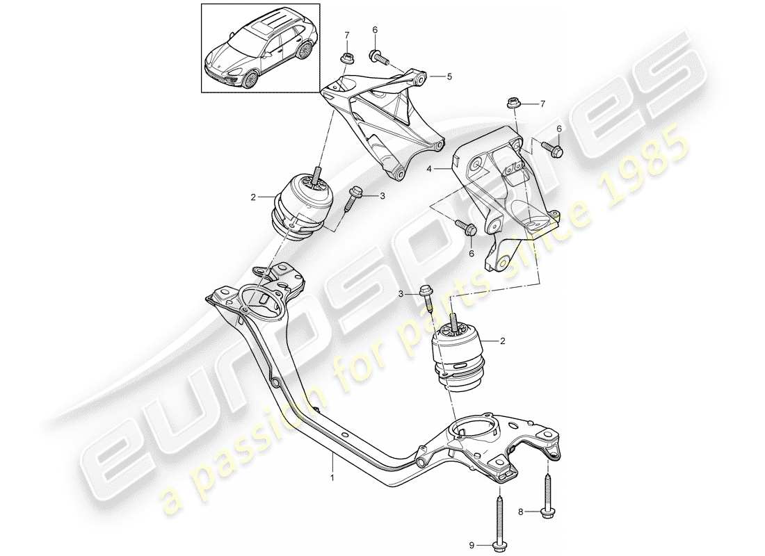 porsche 2015 (cayenne e2 92a) engine lifting tackle part diagram