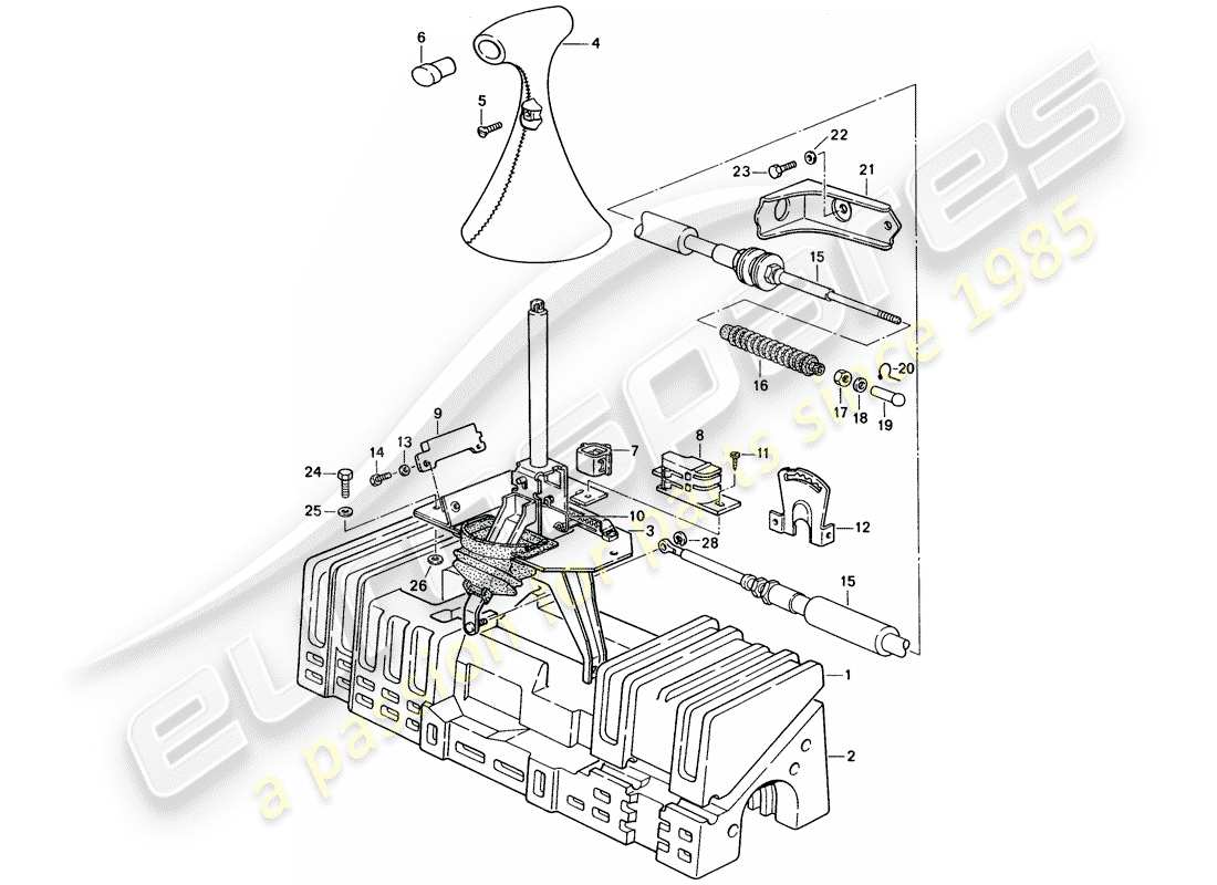 porsche 1991 (944) actuator - for - automatic transmission part diagram