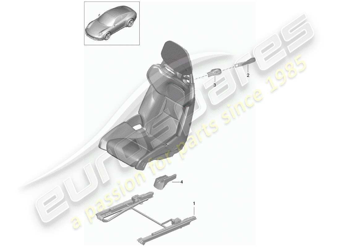 porsche 2012 (981 boxster) seat parts diagram