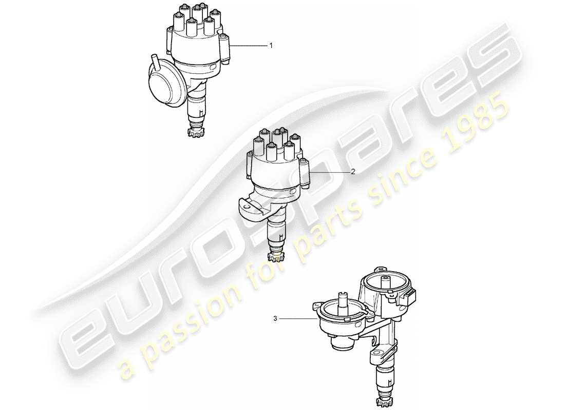 porsche 2008 (refurbished and exchange catalogue) distributor part diagram
