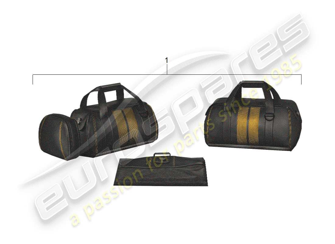 porsche tequipment 98x/99x (2018) travel bags set part diagram