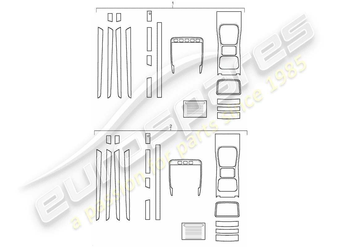 porsche tequipment cayenne (2011) 1 set trim moldings for part diagram