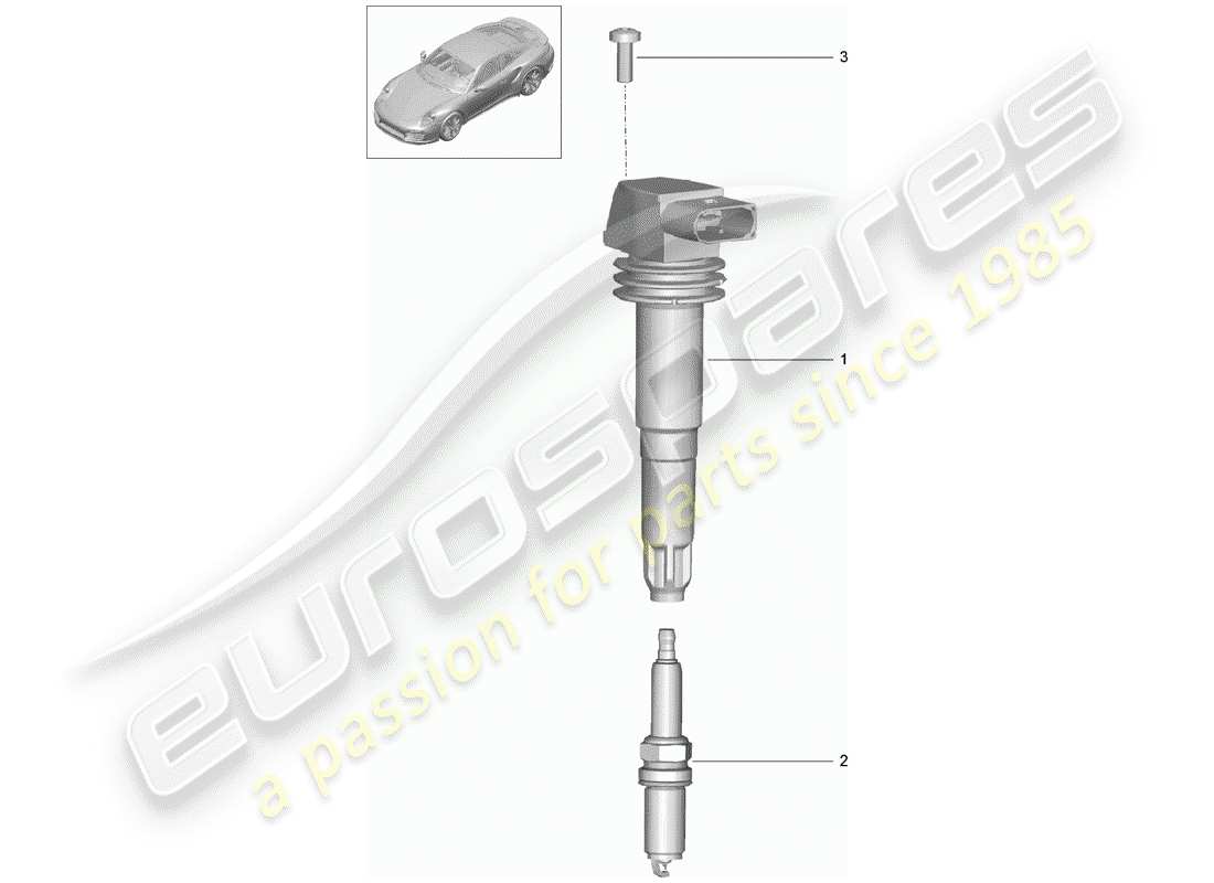 porsche 2020 (991-2 turbo) ignition system part diagram