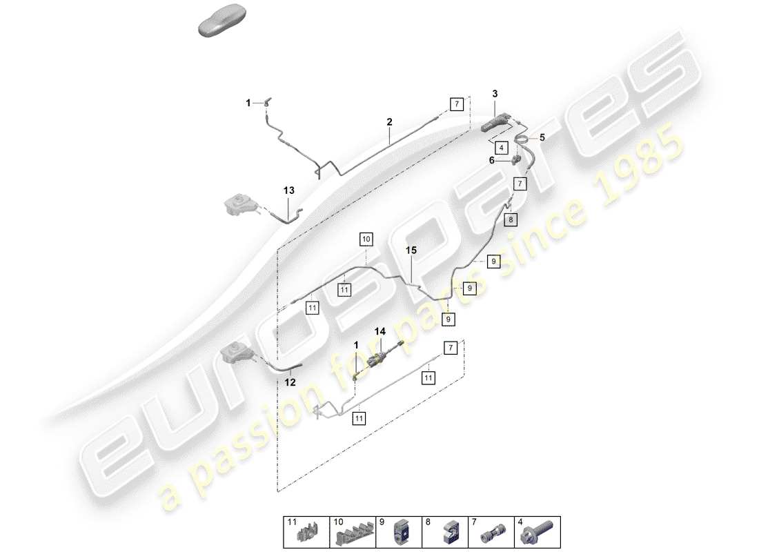 porsche 2020 (718 boxster spyder) hydraulic clutch parts diagram