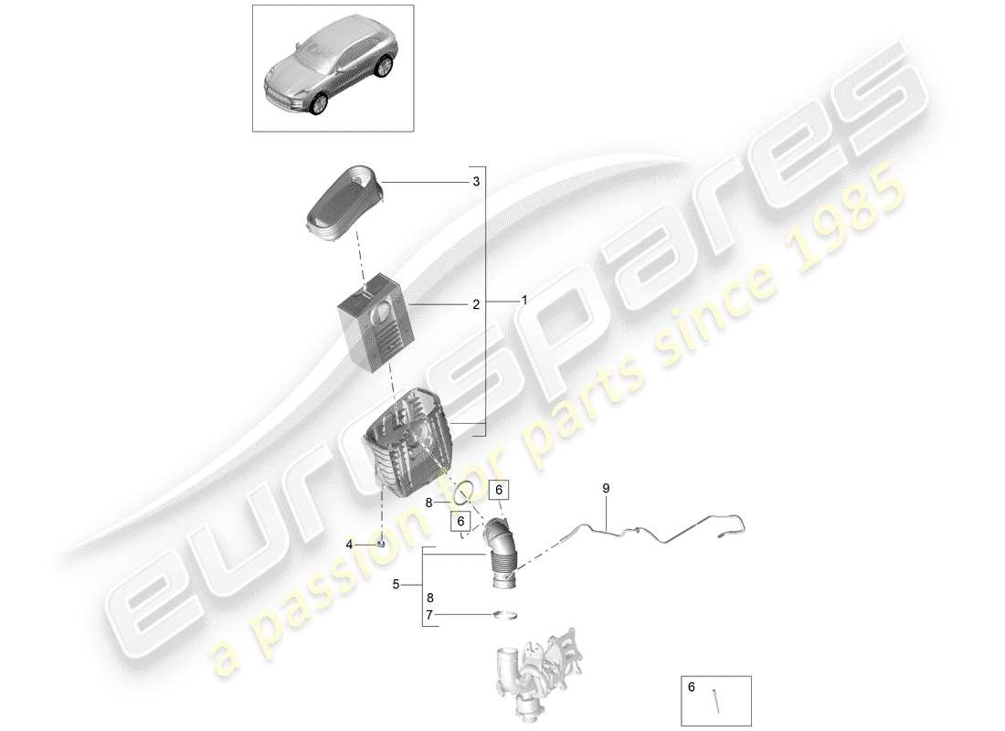 porsche 2019 (macan) air filter part diagram