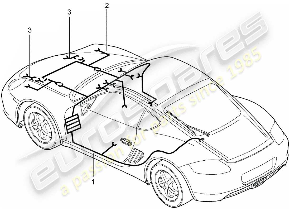 porsche 2011 (987 cayman) wiring harnesses part diagram