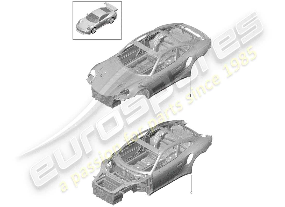 porsche 2020 (991-2 turbo) car body part diagram